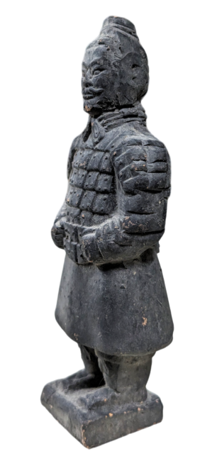 Statue Noire en Terracotta Guerrier 12cm