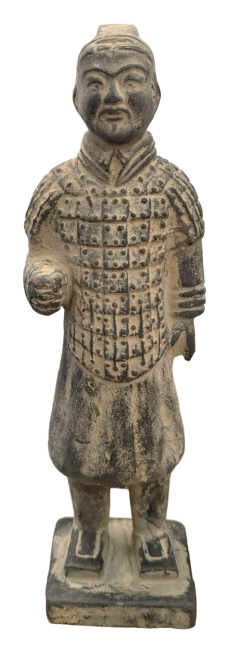 Statue Noire Guerriers avec Armure en Terracotta 20cm
