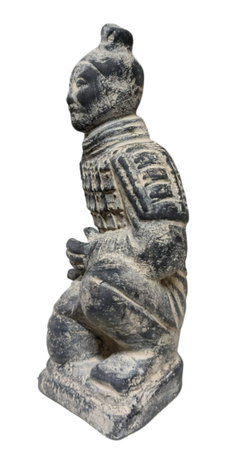 Statue Noire Archer Agenouillé en Terracotta 15cm