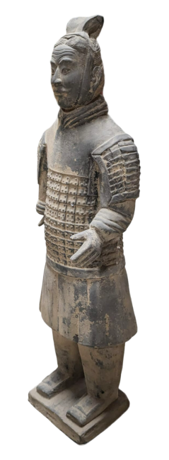 Statue Noire Guerriers avec Armure en Terracotta 50cm