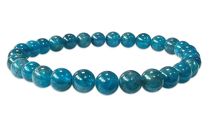 Bracelet Apatite Bleue AA perles 6-7mm