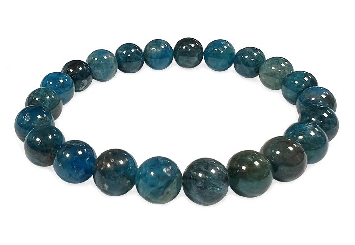 Bracelet Apatite Bleue perles 7.5-8.5mm
