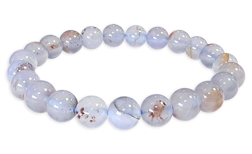 Bracelet Calcédoine bleue A perles 7.5-8.5mm
