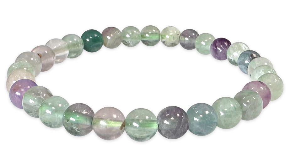 Bracelet Fluorite multicolore perles 6-7mm