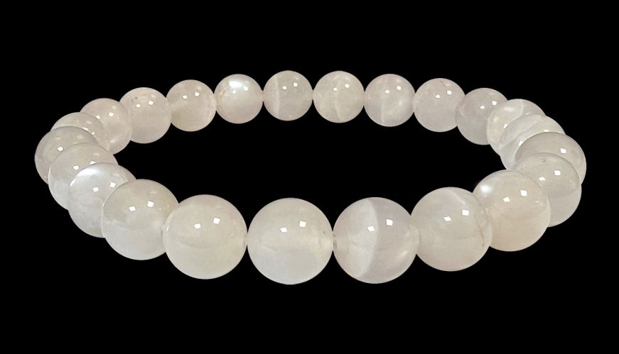 Bracelet Pierre de Lune Grise A perles 8mm