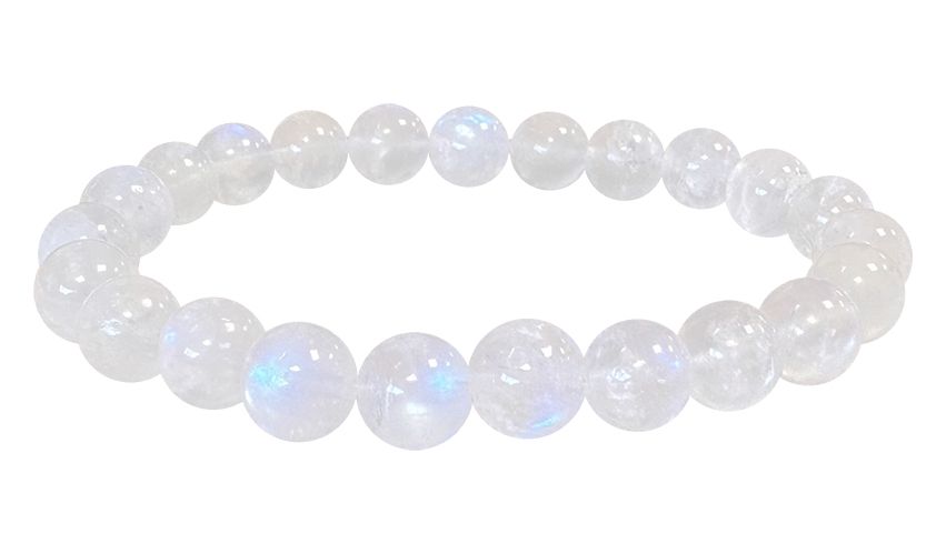 Bracelet pierre de Lune Blanche Peristerite AA perles 8-9mm