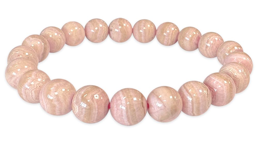 Bracelet Rhodochrosite Argentine perles 9-10mm