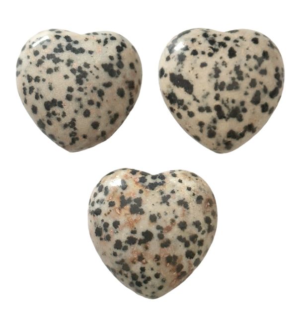 Coeur en Jaspe Dalmatien 30mm x 3