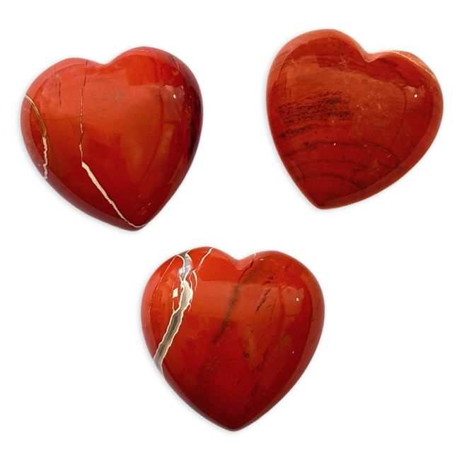 Coeur en Jaspe Rouge 30mm x 3