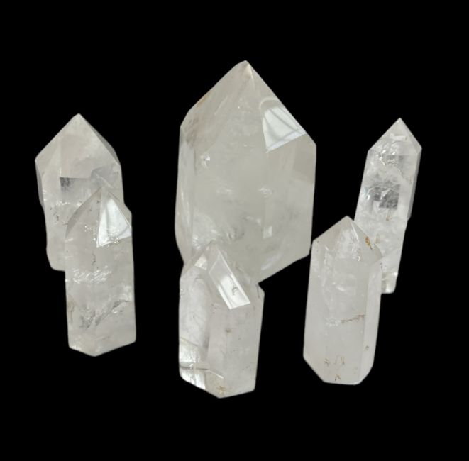 Prismes de cristal de roche de Madagascar - 6 pièces 1.500k