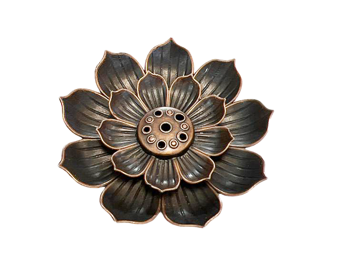 Porte Encens Métal Fleur de Lotus 6 cm
