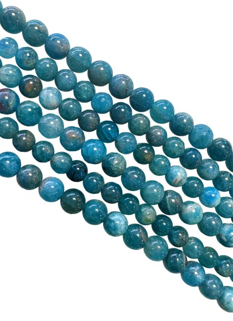 Apatite Bleue perles 5-6mm sur fil 40cm