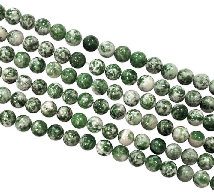 Jade verte A perles 6mm sur fil 40cm