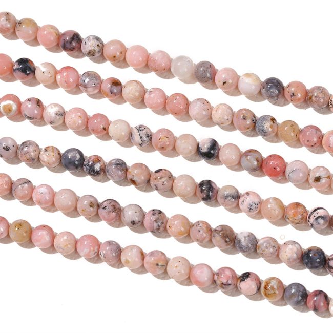 Opale Rose perles 4mm sur fil 40cm