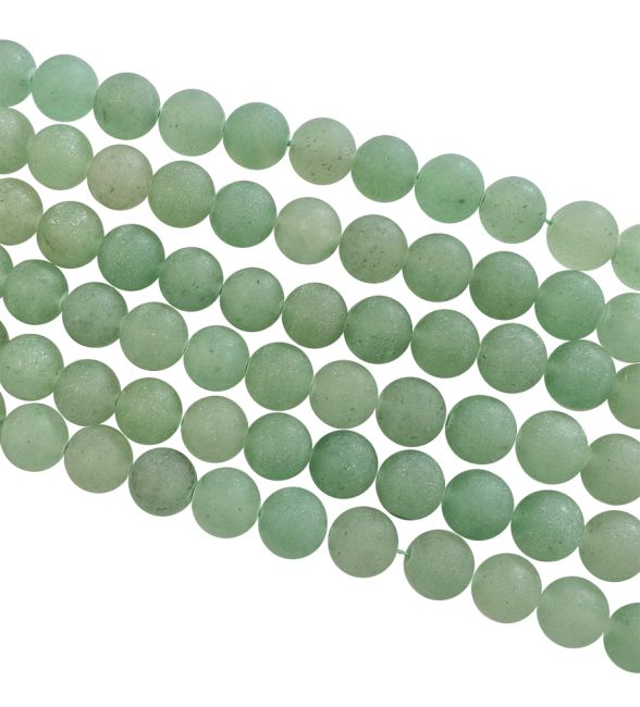 Aventurine Verte A perles mates 6mm sur fil 40cm