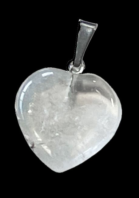 Pendentif Coeur Cristal de Roche du Brésil 20mm x10