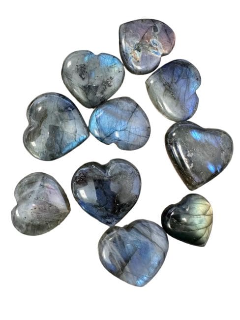 Coeur en Labradorite 10 Pieces  200gr
