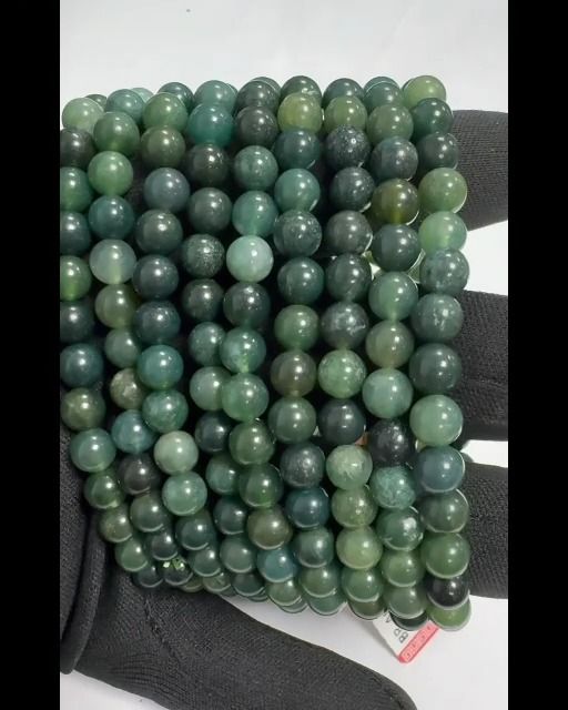 Bracelet Agate Mousse perles 6-7mm