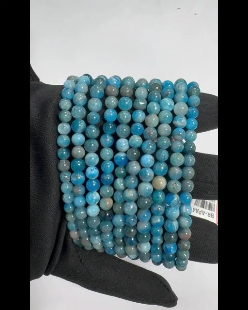 Bracelet Apatite Bleue AB perles 5mm