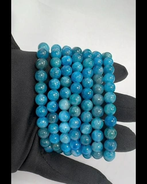 Bracelet Apatite Bleue AA perles 8mm