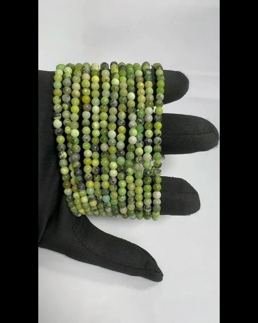 Bracelet Chrysoprase Citron perles 4mm