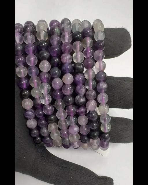 Bracelet Fluorite Violette perles 6mm