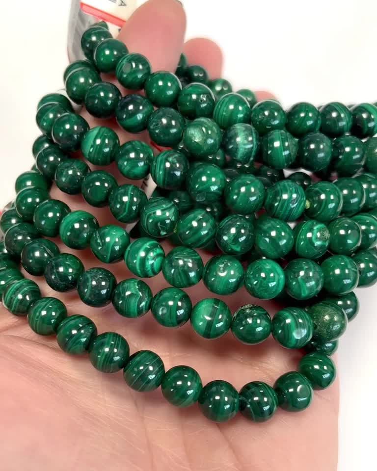 Bracelet Malachite perles 7.5-8.5mm
