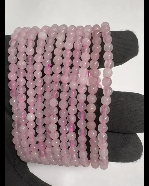 Bracelet Quartz Rose A perles 4mm