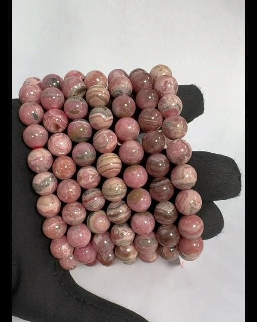 Bracelet Rhodochrosite Argentine A perles 9.5-10.5mm