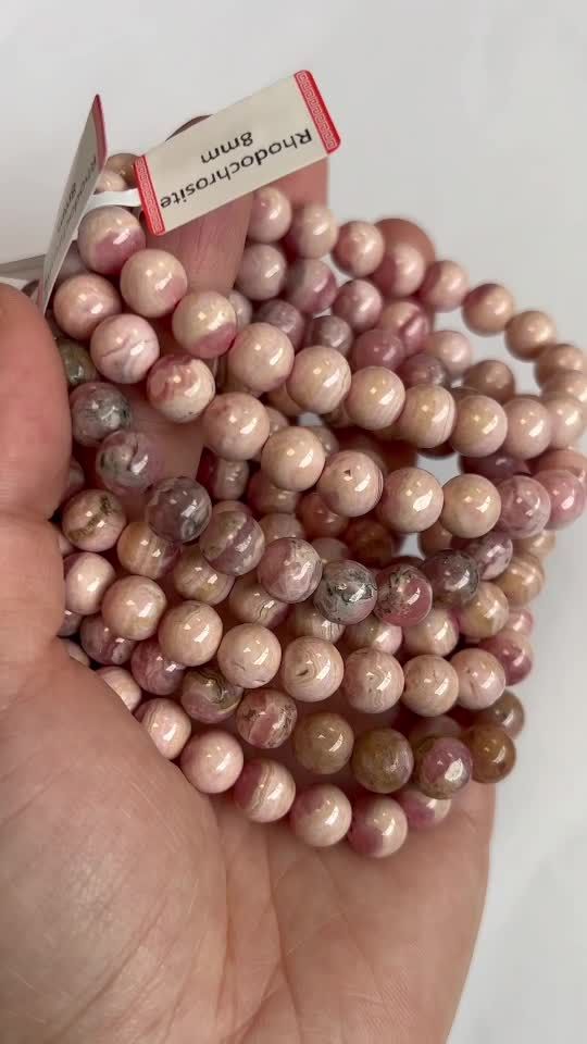 Bracelet Rhodochrosite Argentine perles 7-8mm