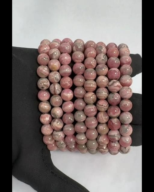 Bracelet Rhodochrosite Argentine A perles 7.5-8.5mm