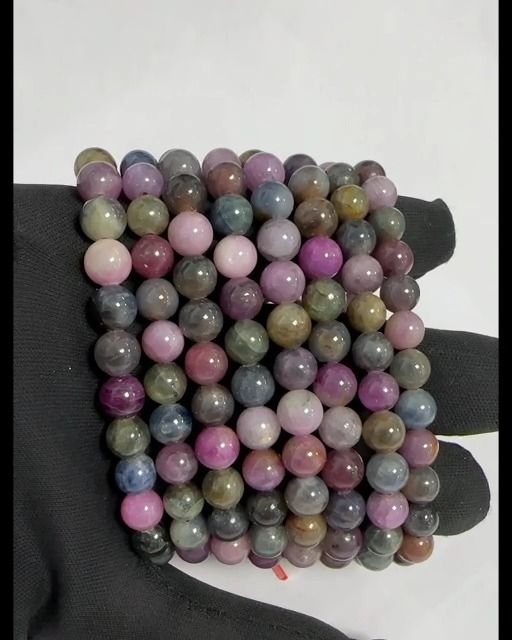 Bracelet Saphir Multicolore perles 7-8mm