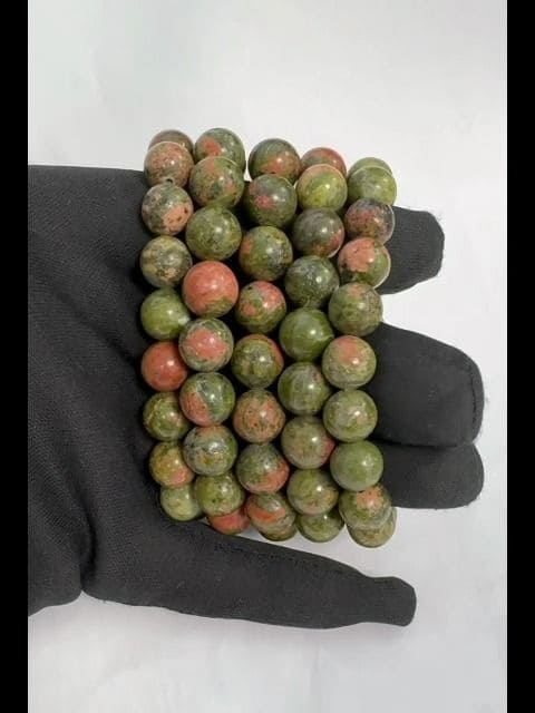 Bracelet Unakite perles 10mm