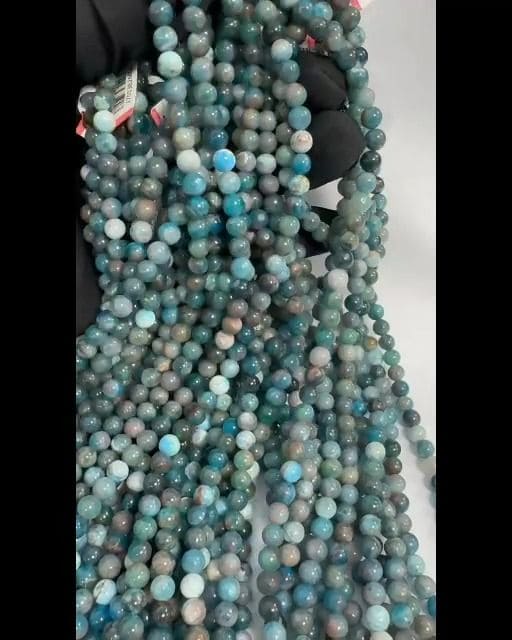 Apatite Bleue perles 5.5-6mm sur fil 40cm