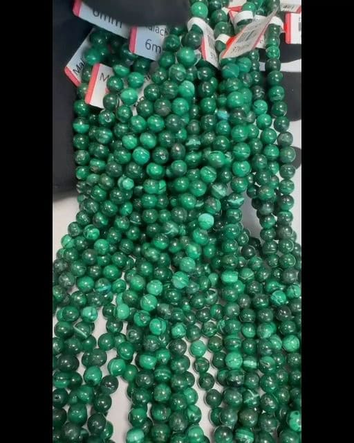 Malachite perles 6mm sur fil 40cm