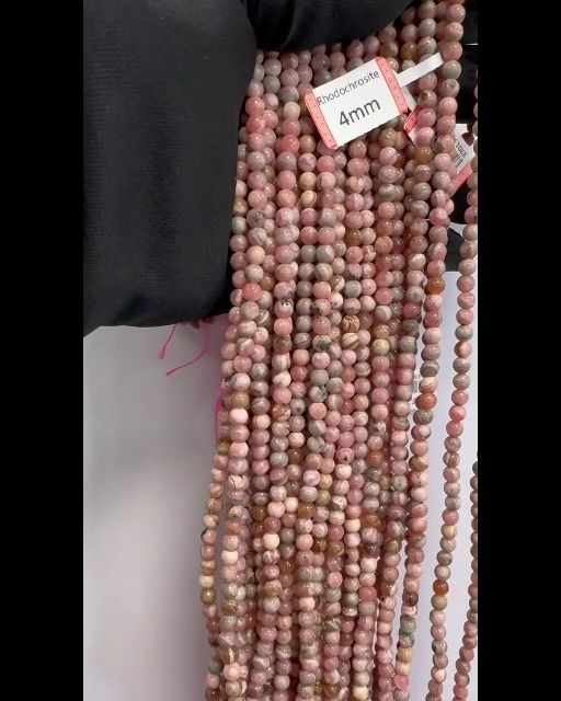 Rhodochrosite Argentine A perles 4-5mm sur fil 40cm