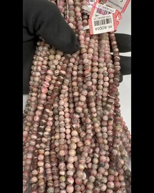 Rhodochrosite Argentine A perles 5-6mm sur fil 40cm