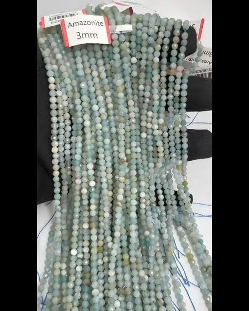 Amazonite Facettée AA perles 3-4mm sur fil 40cm