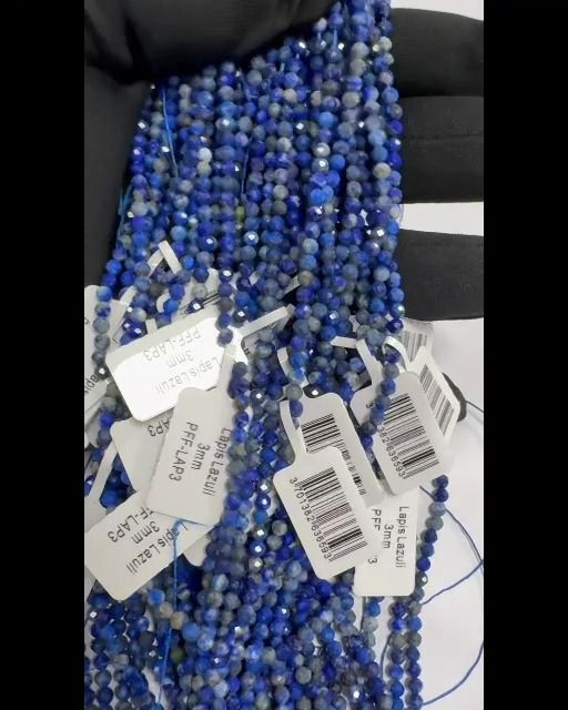 Lapis Lazuli Facettée A perles 3mm sur fil 40cm