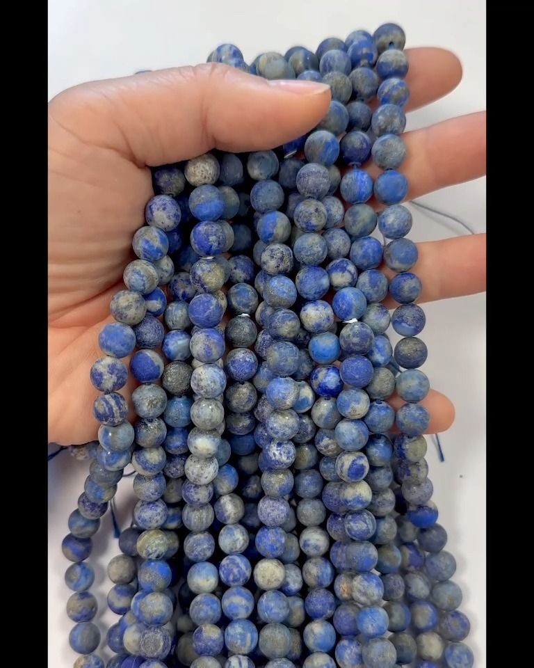 Lapis Lazuli perles mates 8mm sur fil 40cm